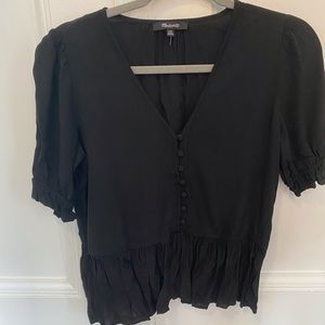 Madewell Black Peplum Top
